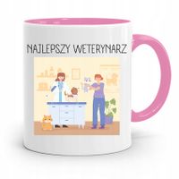 Kubek Różowy Weterynarza Najlepszy Weterynarz Z Nadrukiem Ze Zdjęciem