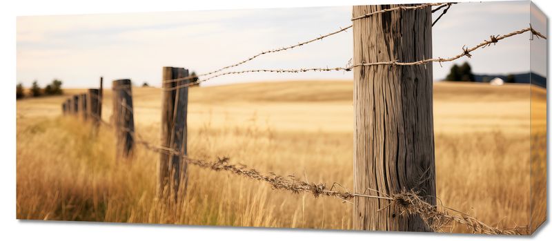 Obraz 90x40cm Płot na Polu zdjęcie 1