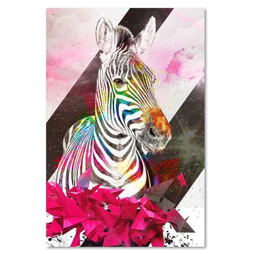 OBRAZ NA PŁÓTNIE Zebra Abstrakcja Kolorowy 80x120 na Arena.pl