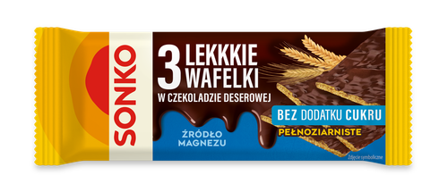 Sonko 3 Lekkkie wafelki w czekoladzie deserowej bez dodatku cukru 36 g na Arena.pl