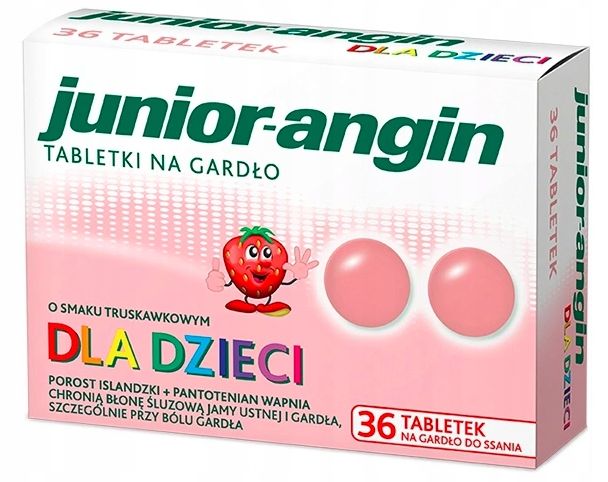 Junior-Angin dla dzieci na gardło 36 tabletek zdjęcie 1
