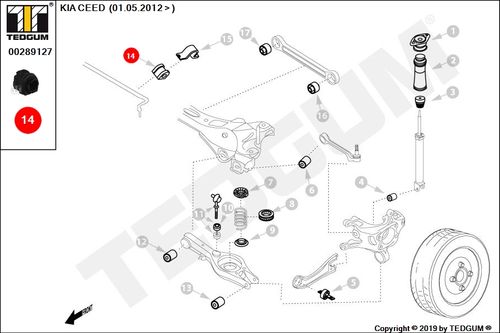 KIA CEED GUMA STABILIZATORA TYL JD 12- na Arena.pl