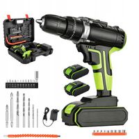 WIERTARKA UDAROWA WKRĘTAK ELEKTRYCZNY 2 ZESTAW NARZĘDZI AKUMULATORÓW LED