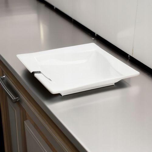 TALERZ OBIADOWY GŁĘBOKI KWADRATOWY 20,5CM VIVA PORCELANOWY DO ZUPY MAKARONU na Arena.pl