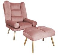 FOTEL TOKIO ROZKŁADANY Z PODNÓŻKIEM N. ZŁOTA MG58