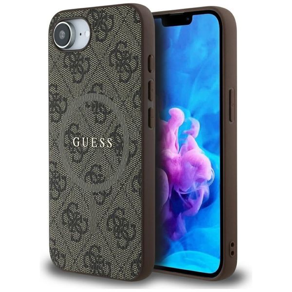 Etui Guess 4G Ring Classic Logo MagSafe do iPhone 16e brązowy zdjęcie 1