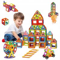 DUŻE KLOCKI MAGNETYCZNE Magnetic Tiles 3D KONSTRUKCYJNE zestaw XXL104 el