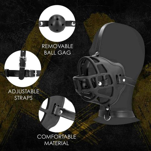 Muzzle With Removable Ball Gag - Black na Arena.pl