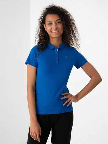 4F Damska koszulka polo slim Niebieska kołnierzyk na 3 guziki Roz XS na Arena.pl