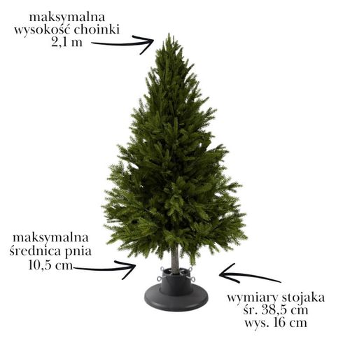 Stojak na choinkę – szary, pojemnik na wodę, dla drzewek do 2,1 m H5110G na Arena.pl