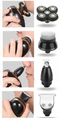 GOLARKA MĘSKA MASZYNKA ELEKTRYCZNA DO GOLENIA GŁOWY BRODY TRYMER 5W1 na Arena.pl