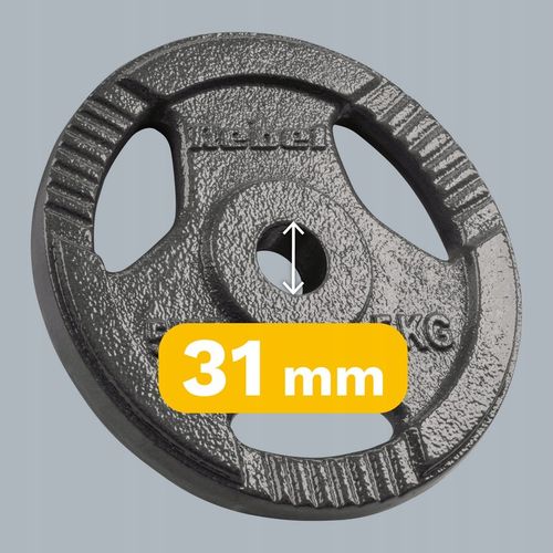 Obciążenie żeliwne zestaw 4x5kg 20kg otwór 31mm talerz z uchwytami REBEL na Arena.pl