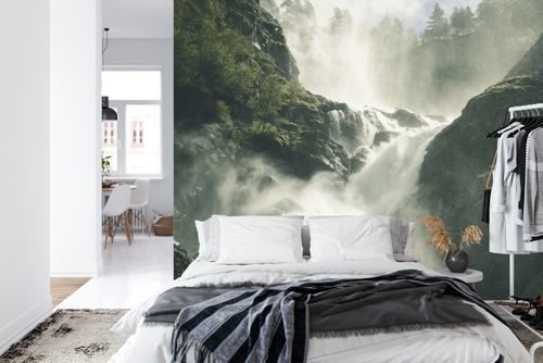 Fototapeta A Flowing Waterfall In Norway Tapeta Samoprzylepna 368x280 na Arena.pl