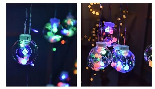 Kurtyna świetlna girlanda lampki świąteczne kule bombki led sople 1005 na Arena.pl