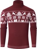 Męski Golf Dzianinowy Ciepły Elegancki Klasyczny Czerwony Rozmiar XL