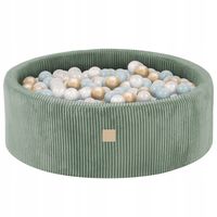 Suchy Basen z Piłkami 90x30 Basen Piankowy Sztruksowy Zielony 200 kulek