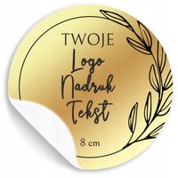Naklejki ETYKIETY REKLAMOWE twoje LOGO dowolny nadruk napis 8 cm 100 sztuk