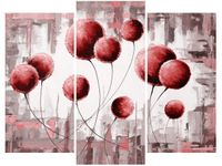 70 90CM OBRAZ 3 ELEM ABSTRAKCYJNE DMUCHAWCE CZERWIENI ŚCIENNY DRUK PŁÓTNO