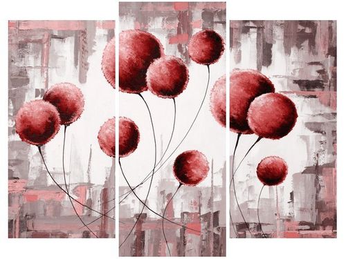 70 90CM OBRAZ 3 ELEM ABSTRAKCYJNE DMUCHAWCE CZERWIENI ŚCIENNY DRUK PŁÓTNO na Arena.pl