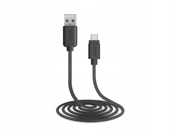 Kabel Przewód SBS USB-A - USB-C 2 metry Czarny zdjęcie 1