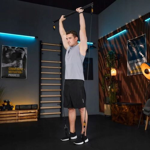 Drążek do ćwiczeń pilatesu kij 4x gumy oporowe ekspandery + etui Trex na Arena.pl