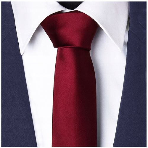ELEGANCKI BORDOWY Gładki Krawat Męski do Garnituru Wąski Śledź Slim gs13 na Arena.pl
