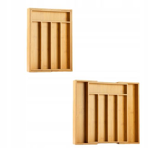 WKŁAD ORGANIZER DO SZUFLADY KUCHENNEJ NA SZTUĆCE BAMBUSOWY PREMIUM XXL 55cm na Arena.pl