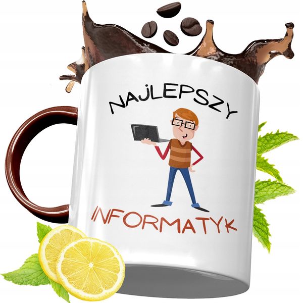 Kubek Bordowy Dla Informatyka Na Urodziny Prezent Z Nadrukiem Ze Zdjęciem zdjęcie 1