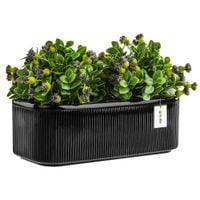 Doniczka osłonka ceramiczna Czarna 30 cm H10,5 cm Połysk Nowoczesna Stylowa