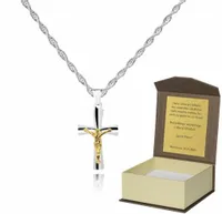 925 Srebrny łańcuszek krzyżyk DEDYKACJA 50 cm S1K6