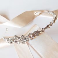 Srebrna opaska na włosy z cyrkoniami kryształkami KOKONET 4-0174