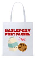 Dla Przyjaciela Na Prezent Torba Eco Biała Shopper Z Nadrukiem Ze Zdjęciem