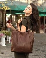 Torebka damska duży shopper skóra regulacja rączek