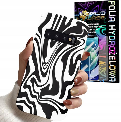 ETUI DO SAMSUNG S10 - ABSTRAKCJA ZEBRA MODNE WZORY DLA KOBIET + FOLIA na Arena.pl