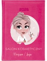 KALENDARZ A6 2026 TYGODNNIOWY terminarz z nadrukiem salon kosmetyczny nazwa