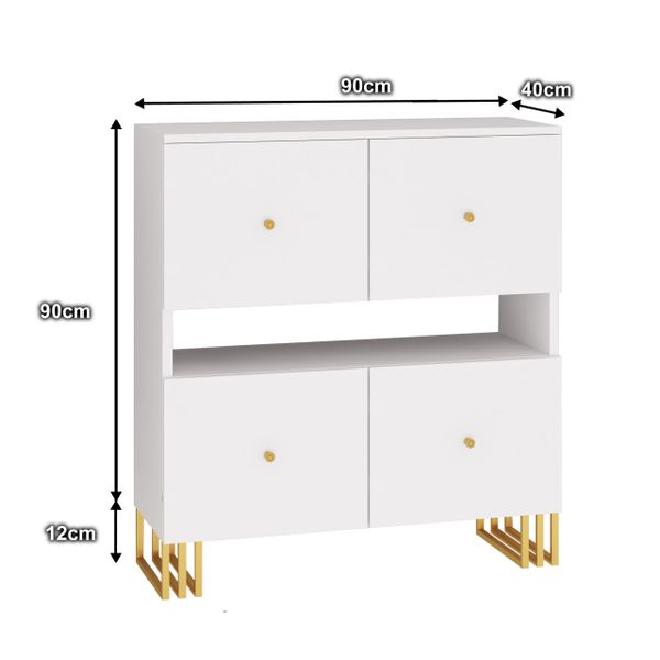 REGAŁ KOMODA KLARA 90 CM BIAŁY MAT nogi metal salon sypialnia zdjęcie 11