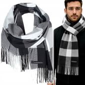 SZALIK MĘSKI Z WEŁNA KASZMIROWY W DOTYKU CIEPŁY duży modny szal