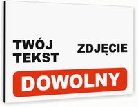 Tabliczka znak informacyjny 20x15 Biała TWÓJ TEKST Aluminiowa NADRUK UV