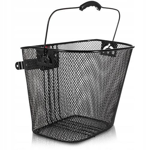 KOSZYK KOSZ METALOWY ROWEROWY NA ROWER PRZEDNI Z UCHWYTEM CLICK CZARNY DUŻY na Arena.pl