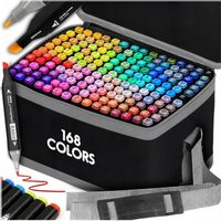 MARKERY ALKOHOLOWE 168 SZT Flamastry Mazaki Pisaki Dwustronne Pro + TORBA