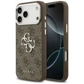 etui guess 4g big 4g classic logo na iphone 17 pro max brązowy - srebrne