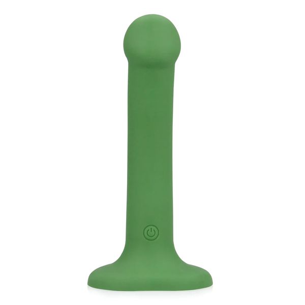 Non-Phallic Vibrating Dildo - Small - Forest Green zdjęcie 4