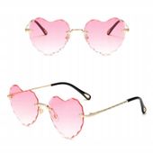 OKULARY BEZRAMKOWE SERCA PRZECIWSŁONECZNE Damskie Glamour Filtr UV400 +Etui