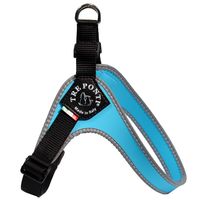 SZELKI dla psa Mops Shiba M/L 50-67cm TRE PONTI niebieskie Z ODBLASKAMI