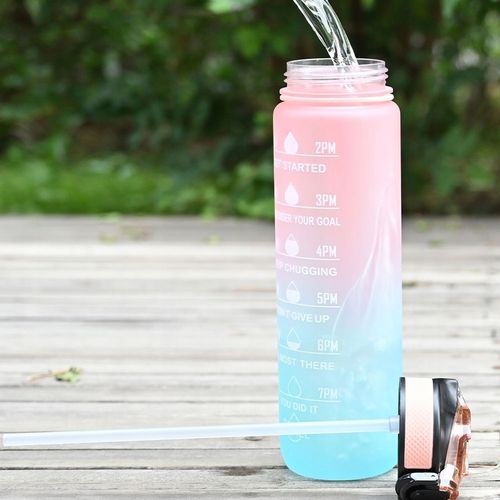 BUTELKA NA WODĘ BIDON SPORTOWY Z MIARKĄ Z PODZIAŁKĄ NA SIŁOWNIE FITNESS 1L na Arena.pl