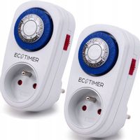 2x PROGRAMATOR CZASOWY TIMER WŁĄCZNIK WYŁĄCZNIK MECHANICZNY ANALOGOWY 24H