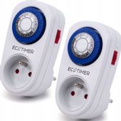 2x PROGRAMATOR CZASOWY TIMER WŁĄCZNIK WYŁĄCZNIK MECHANICZNY ANALOGOWY 24H