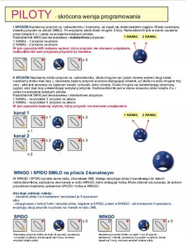 Pilot NICE SMILO SM2 Nowy Oryginalny BATERIA HURT na Arena.pl