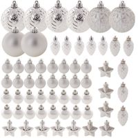 Bombki Choinkowe Nietłukące Bombka Na Choinkę Ozdoby Srebrne Zestaw 60 szt