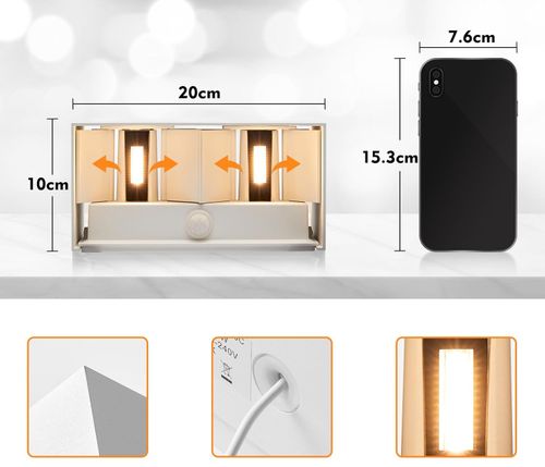 Lampa zewnętrzna LED CELAVY 2 szt. z czujnikiem ruchu IP65 ścienna biała na Arena.pl